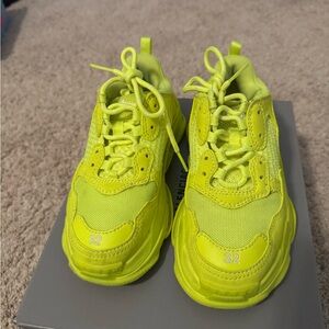Authentic used Balenciaga Kids Neon Green Sneakers